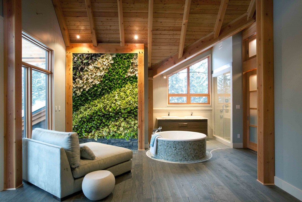 Living wall system for a private home in Kicking Horse, British Columbia