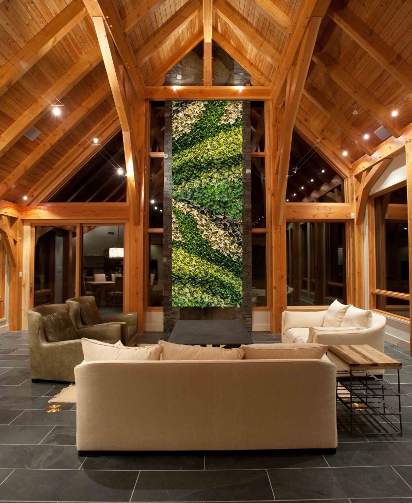 Living wall system for a private home in Kicking Horse, British Columbia